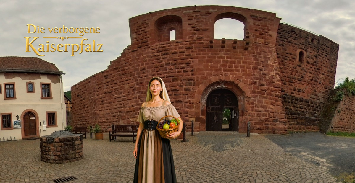 Interaktive 360 Grad Erlebniswelt der Kaiserpfalz mit historischem Avatar