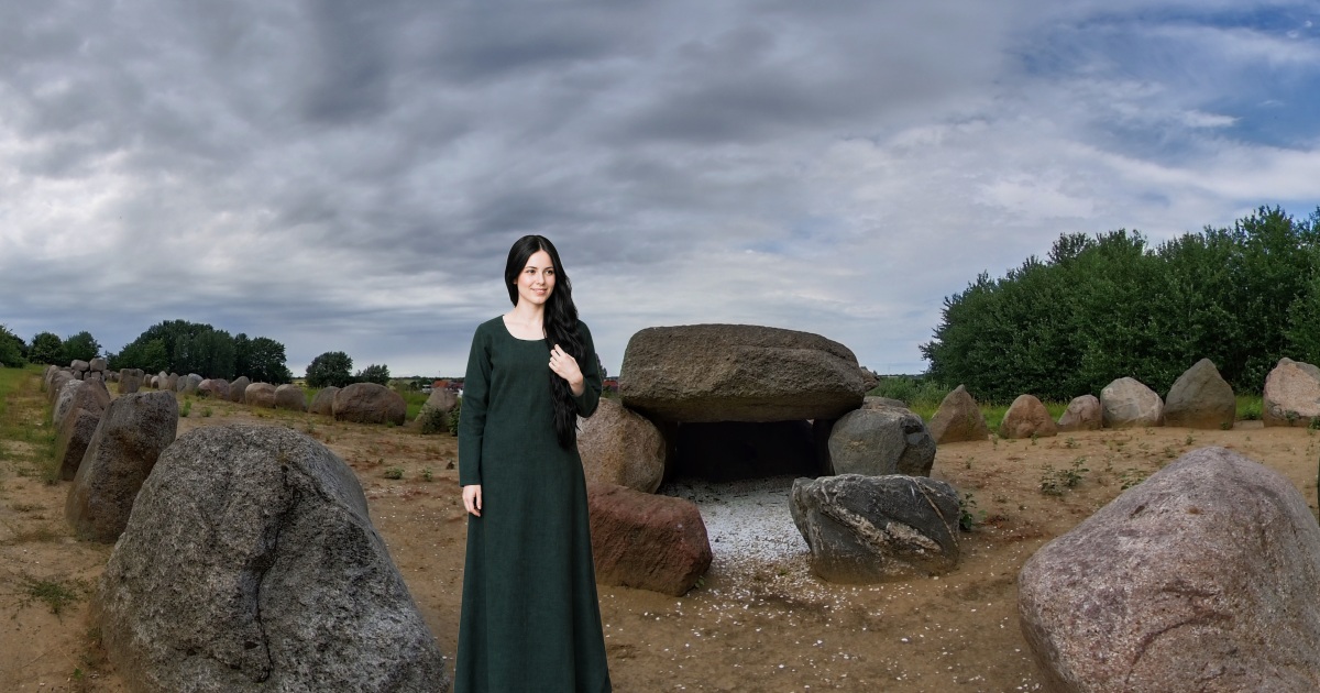Interaktive 360 Grad Erlebniswelt am steinzeitlichen Langbett